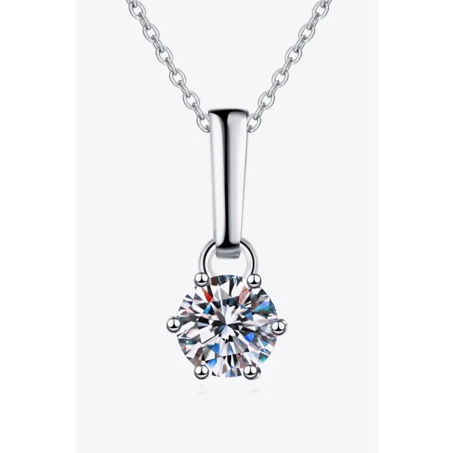 1 Carat Moissanite 925 Sterling Silver Chain-Link Necklace