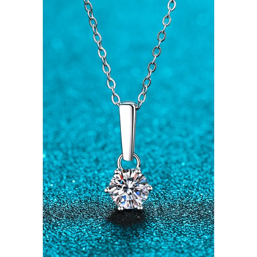 1 Carat Moissanite 925 Sterling Silver Chain-Link Necklace