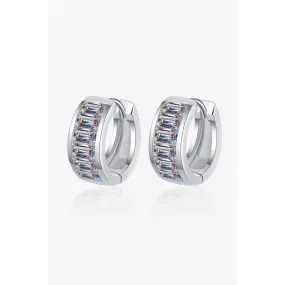 1.8 Carat Moissanite 925 Sterling Silver Huggie Earrings