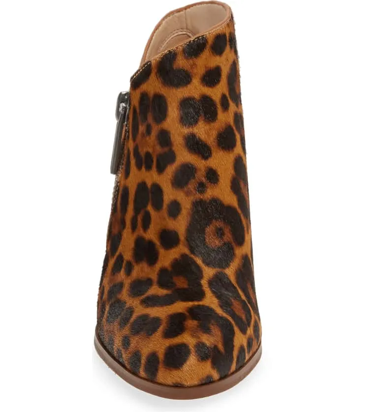 1.State Kaleb Wedge Brown Multi Leopard Ankle Bootie Mid Wedge Designer Boots