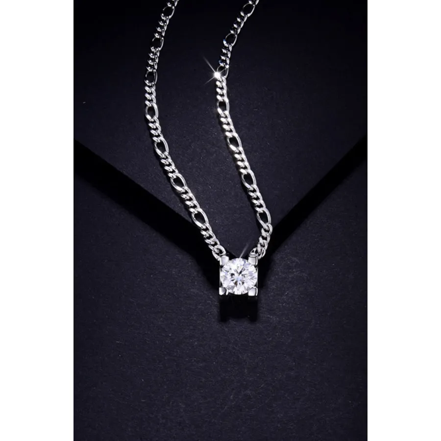 2 Carat Moissanite 925 Sterling Silver Pendant Necklace