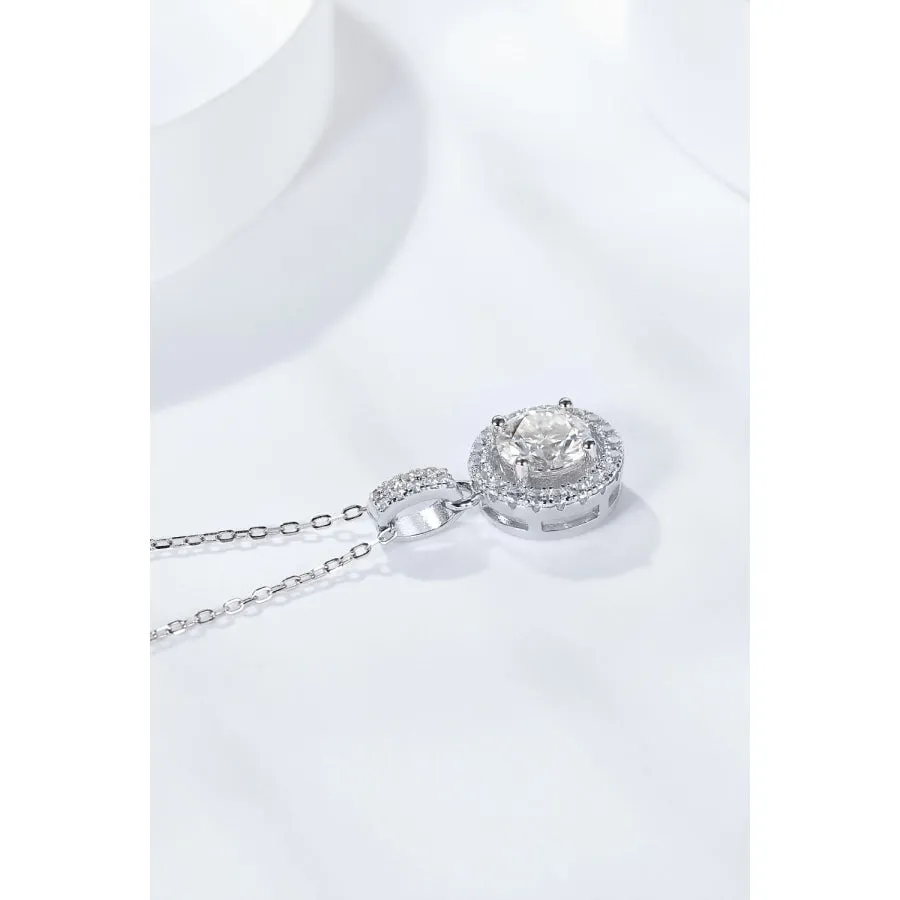 2 Carat Moissanite Round Pendant Necklace