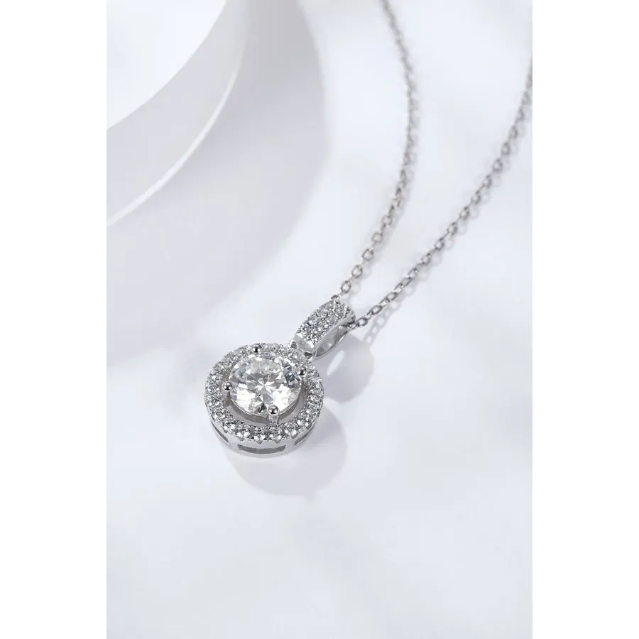 2 Carat Moissanite Round Pendant Necklace