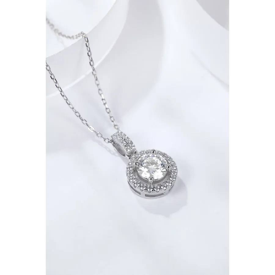 2 Carat Moissanite Round Pendant Necklace