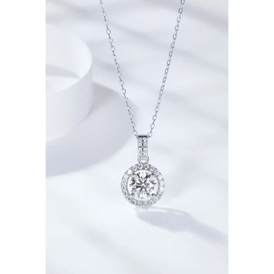 2 Carat Moissanite Round Pendant Necklace