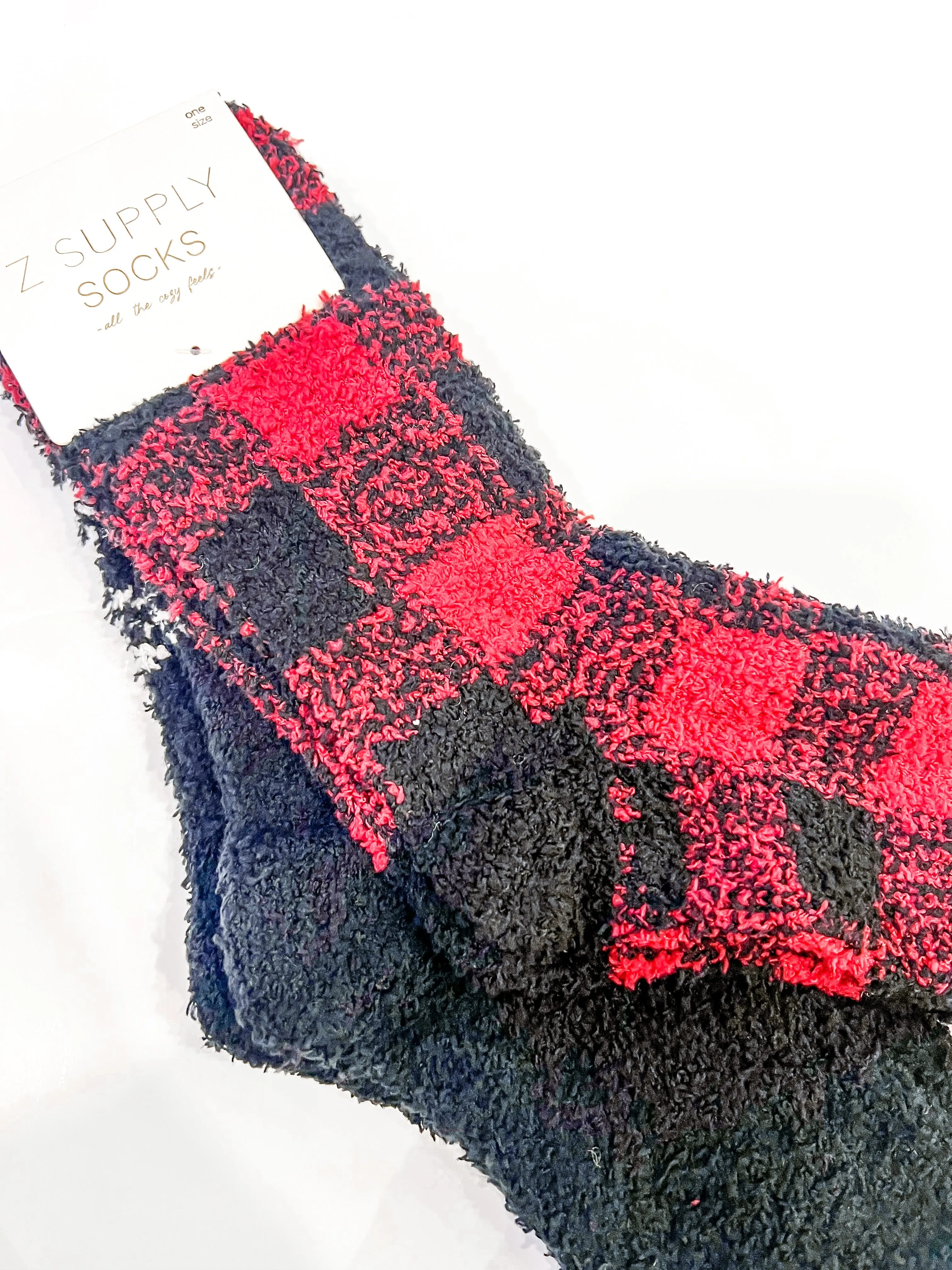 2-Pack Checkered Plush Sock