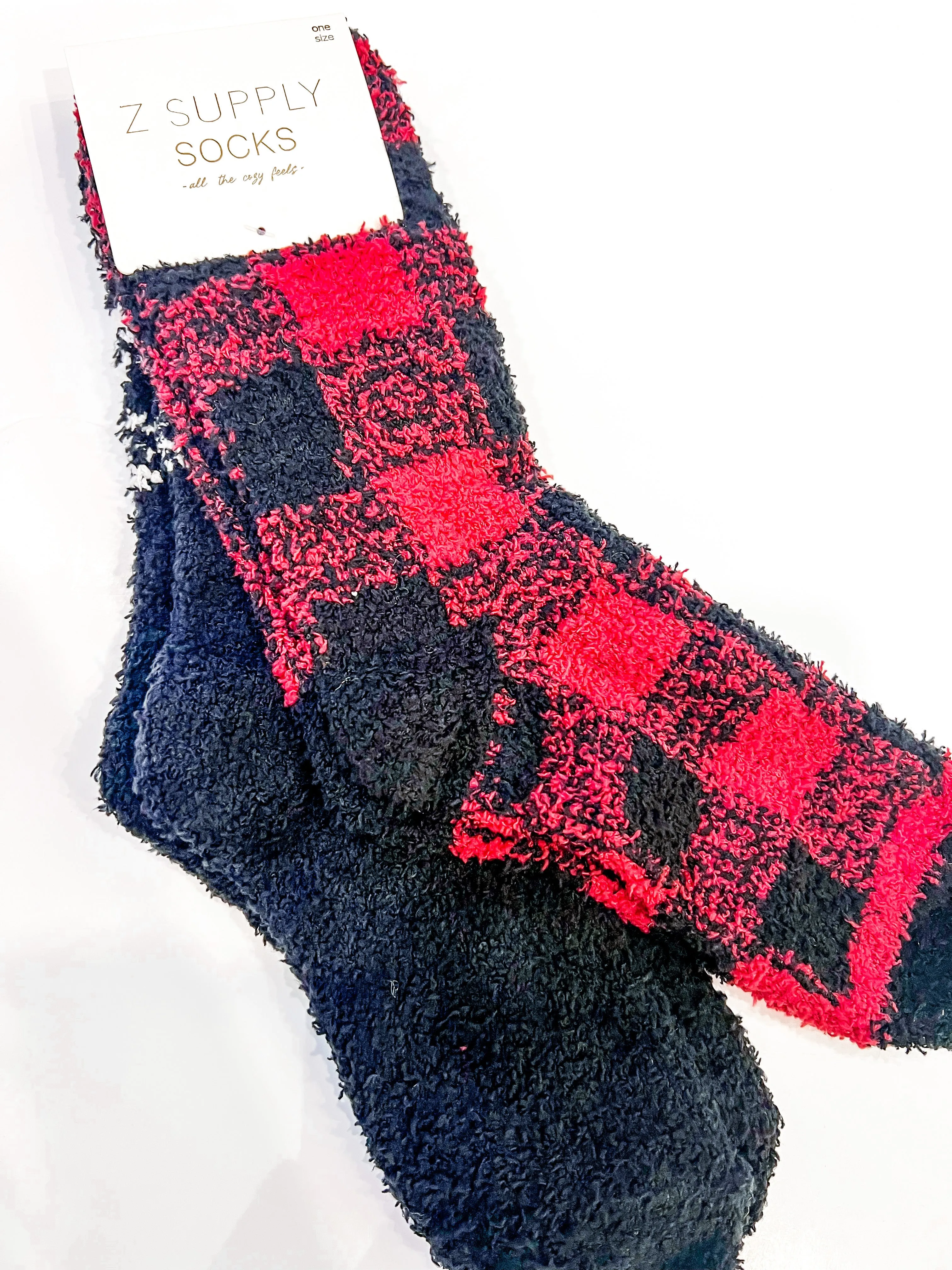 2-Pack Checkered Plush Sock