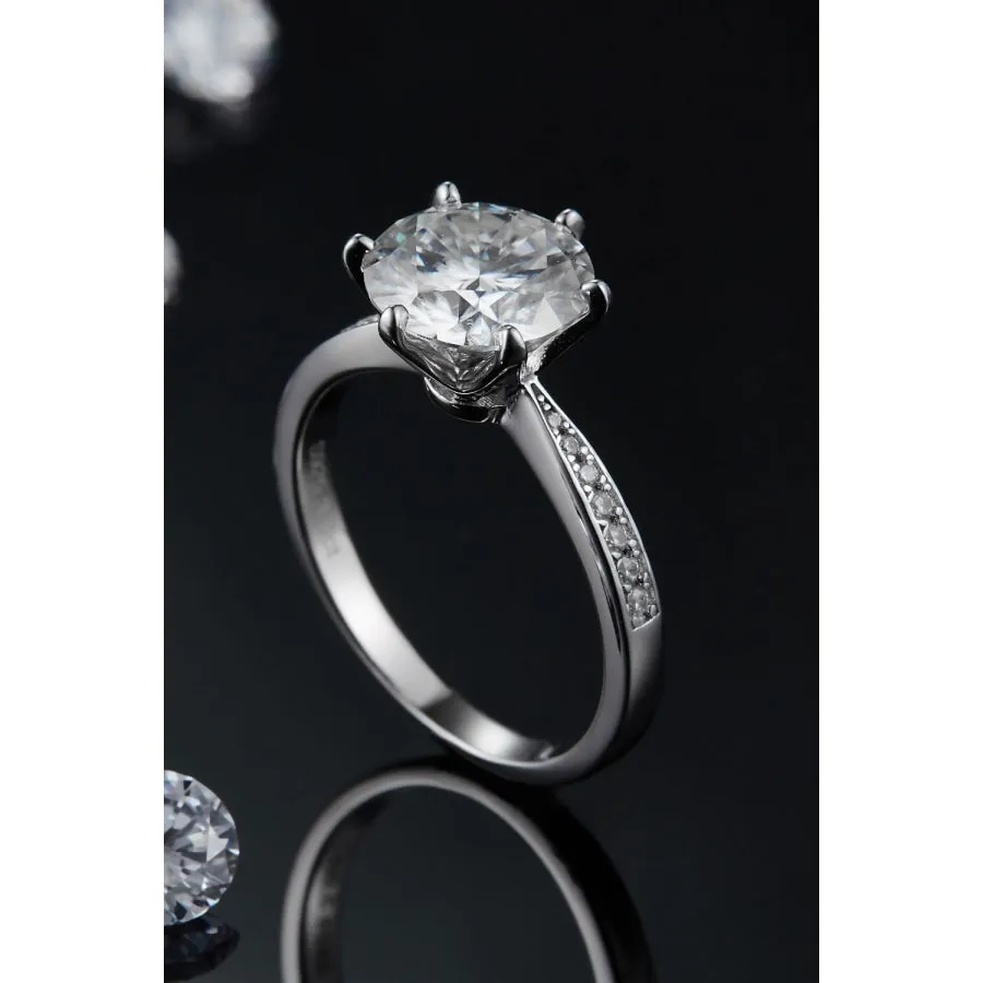 3 Carat Moissanite Side Stone Ring