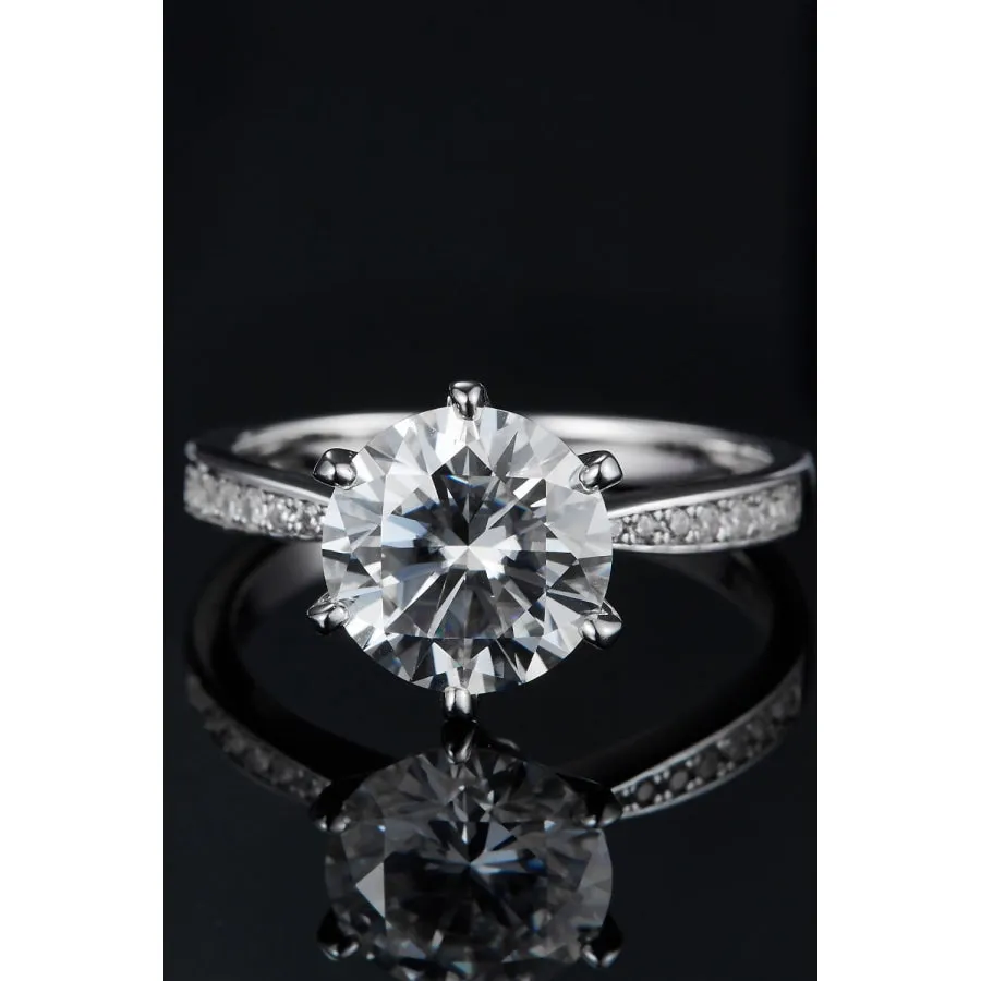 3 Carat Moissanite Side Stone Ring