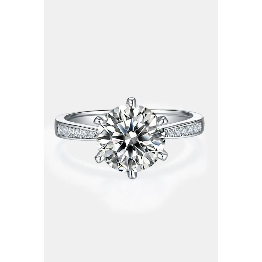 3 Carat Moissanite Side Stone Ring