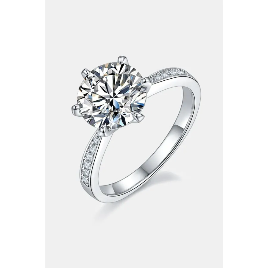 3 Carat Moissanite Side Stone Ring