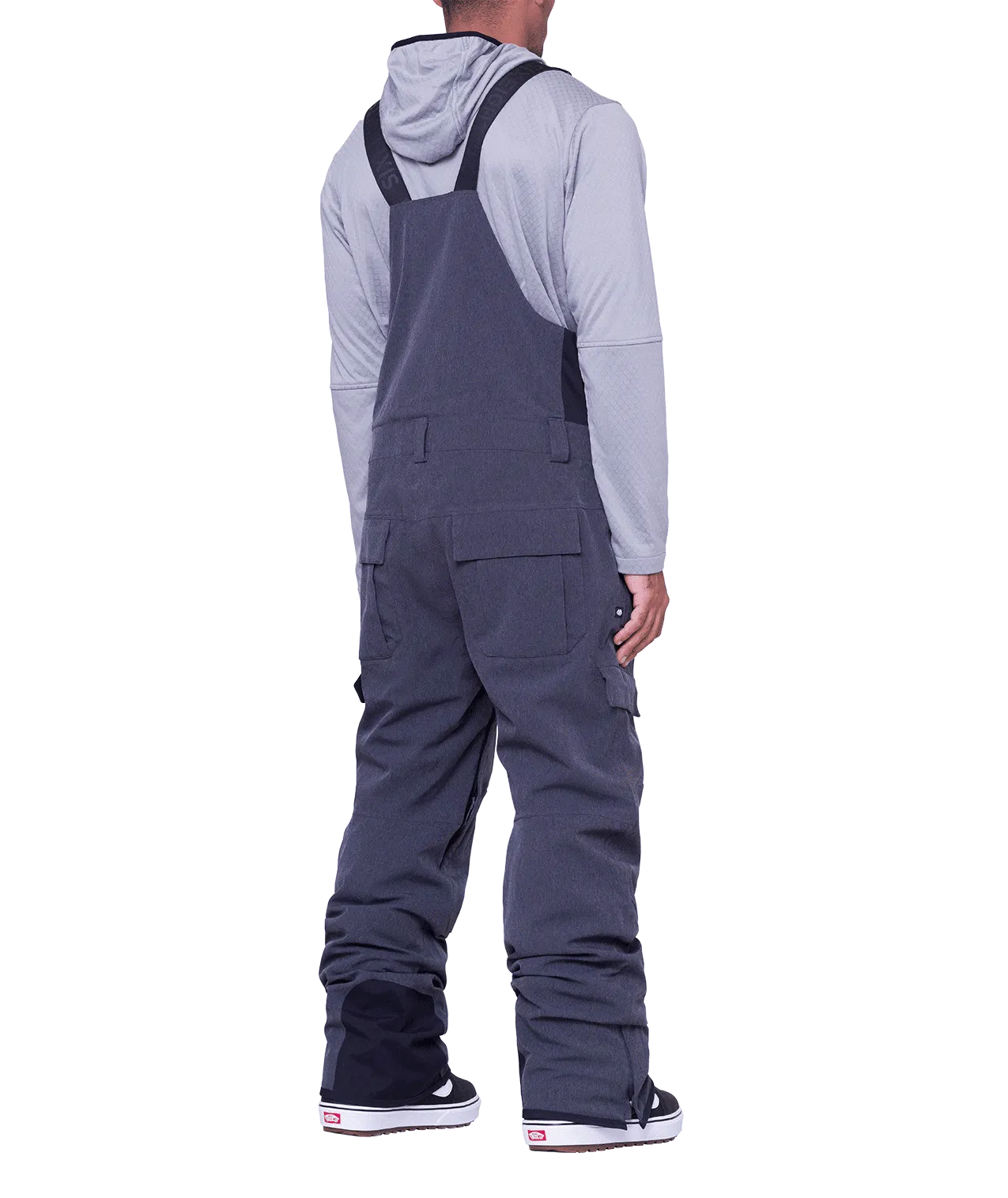 686 Hot Lap Insulated Bib Snowboard Pants Black Denim 2024