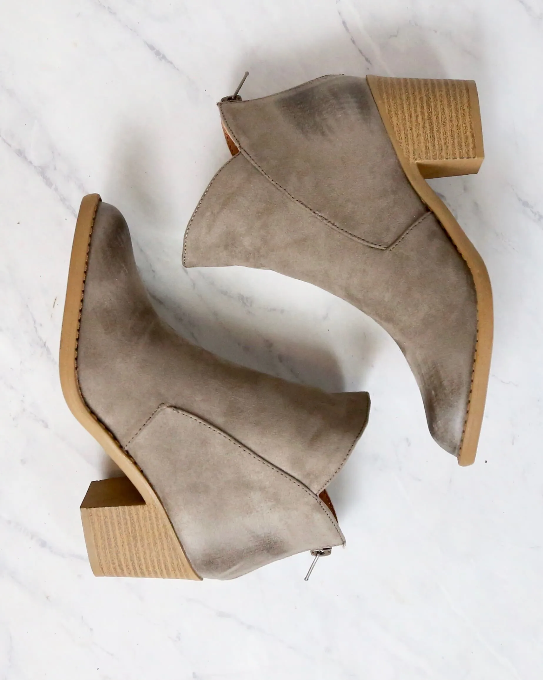 Almond Toe Chunky Wood Heel Western Bootie in More Colors