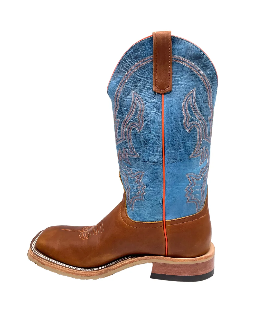 'Anderson Bean' Men's 13" Briar Mad Dog Western Boot - Brown / Blue