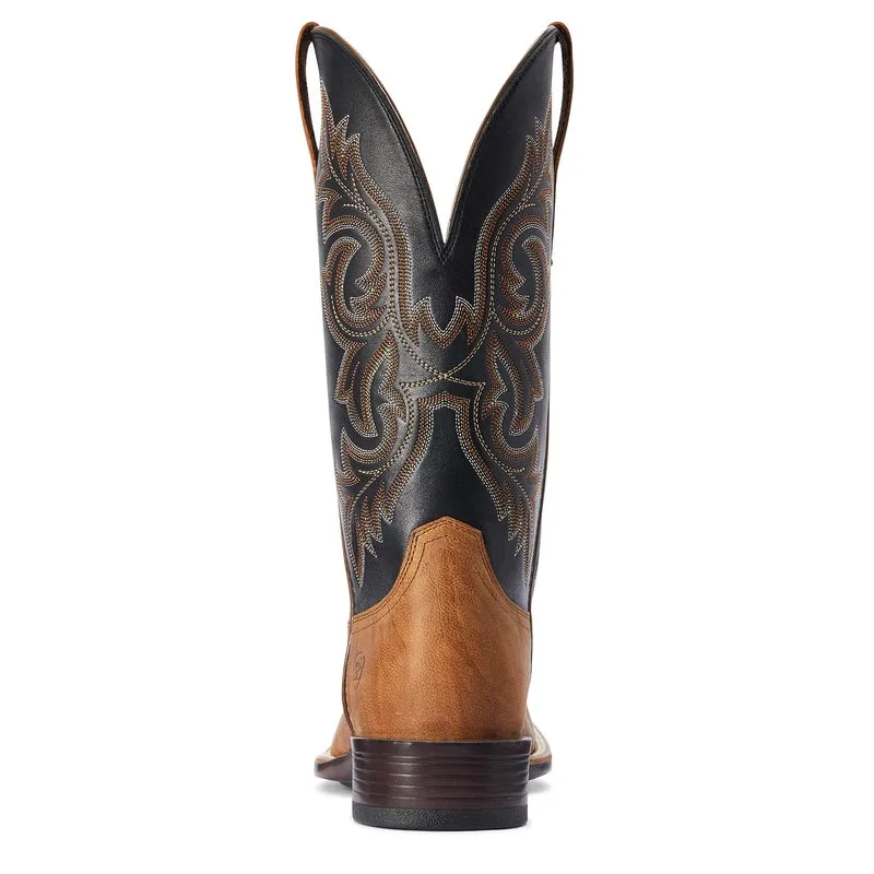 'Ariat' Men's Drover Ultra Western Square Toe - Sorrel Crunch / Limousine Black