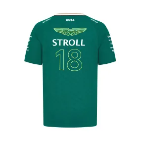 Aston Martin F1 2024 Kids Lance Stroll Team T-Shirt - Youth Green