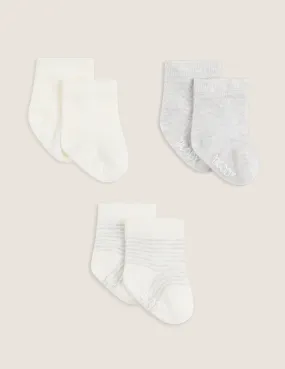 Baby Socks - Heather Grey, Natural White, Stripe