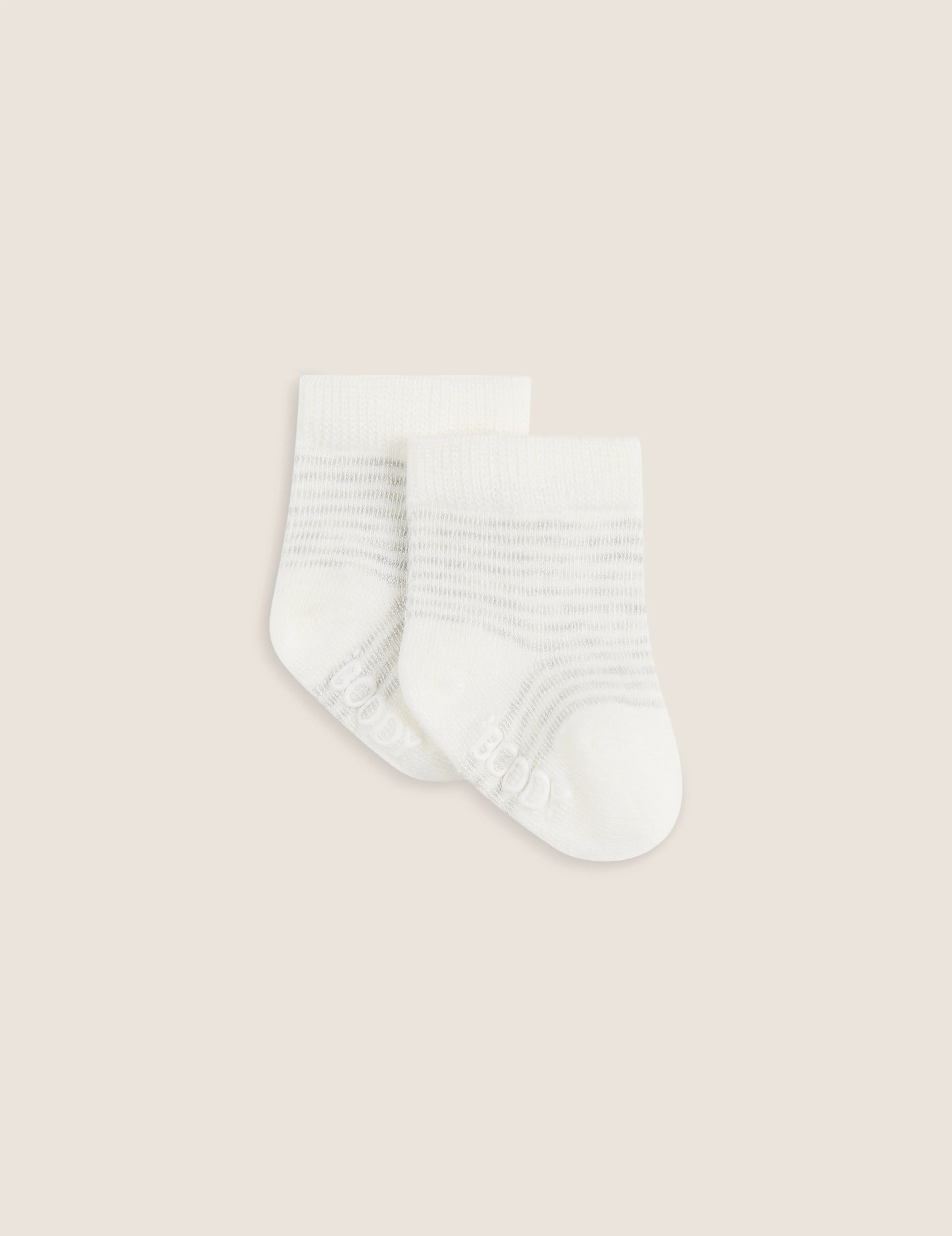 Baby Socks - Heather Grey, Natural White, Stripe