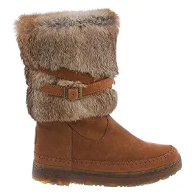 Bearpaw Kara Hickory Brown Women Round Toe Rabbit Fur Sherling Lined Snow Boot