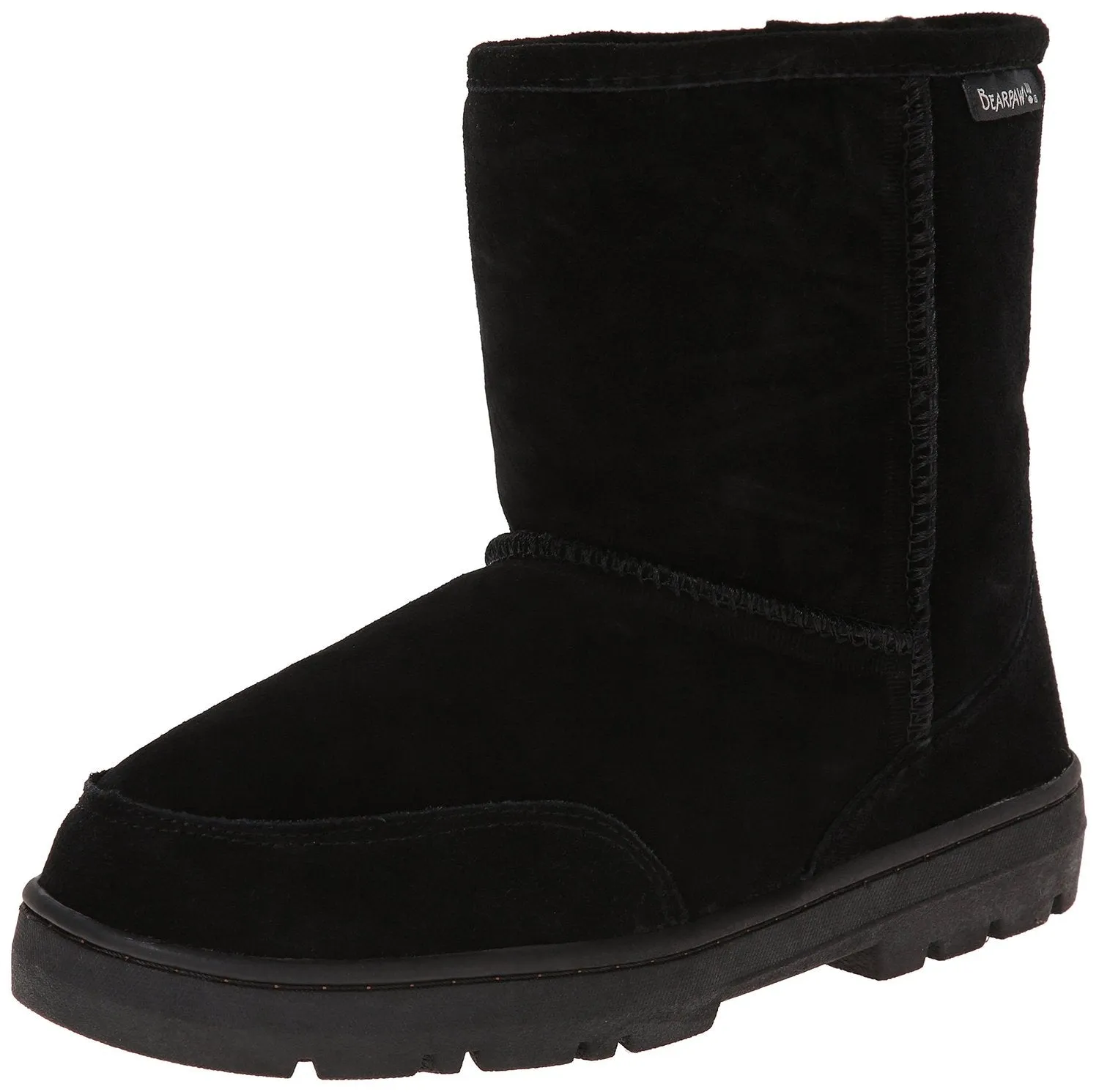 Bearpaw Men's Patriot Black II Suede Fur Lined Warm Winter Short Snow Boot (12)