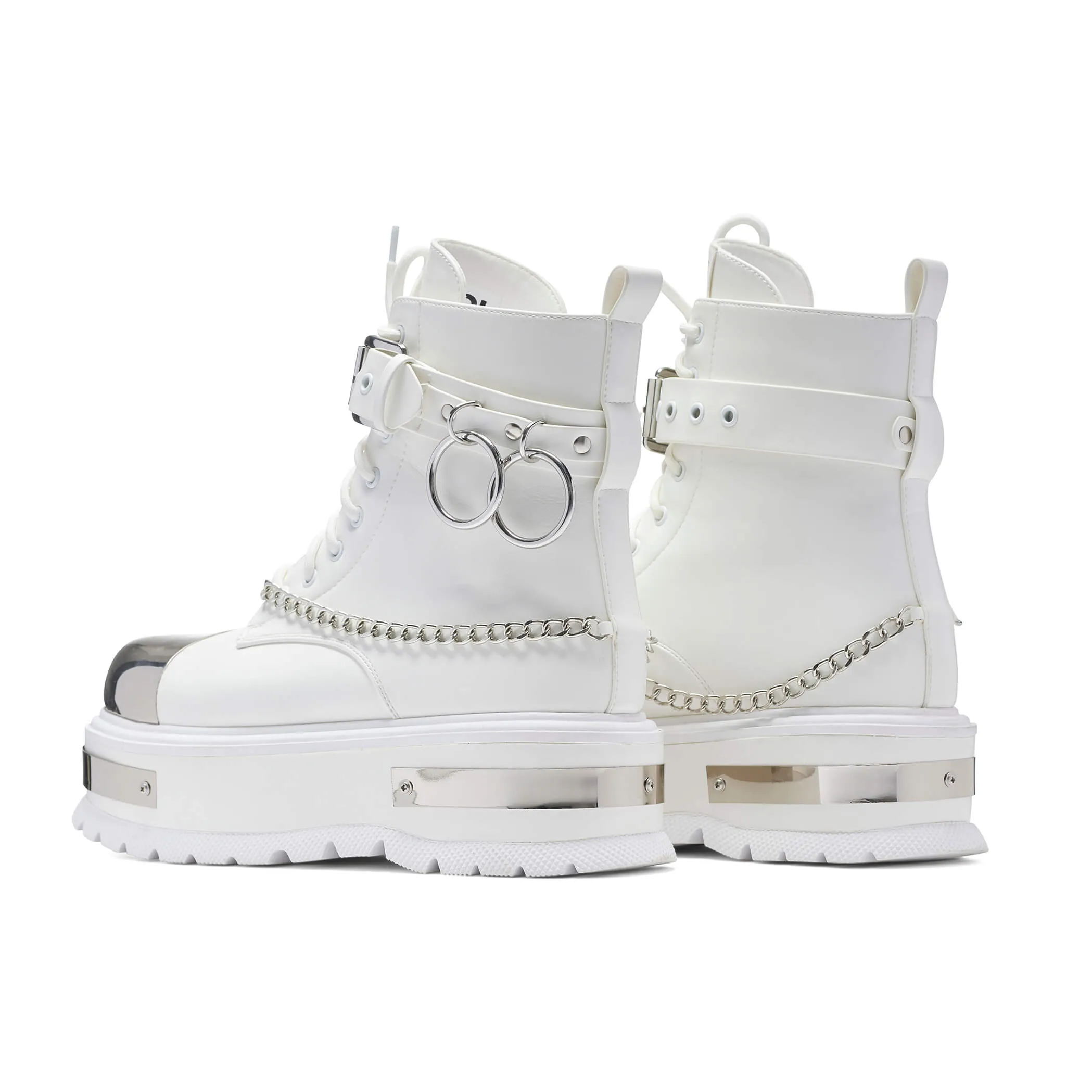 Borin Hardware Platform Boots - White-Size 9-Clearance