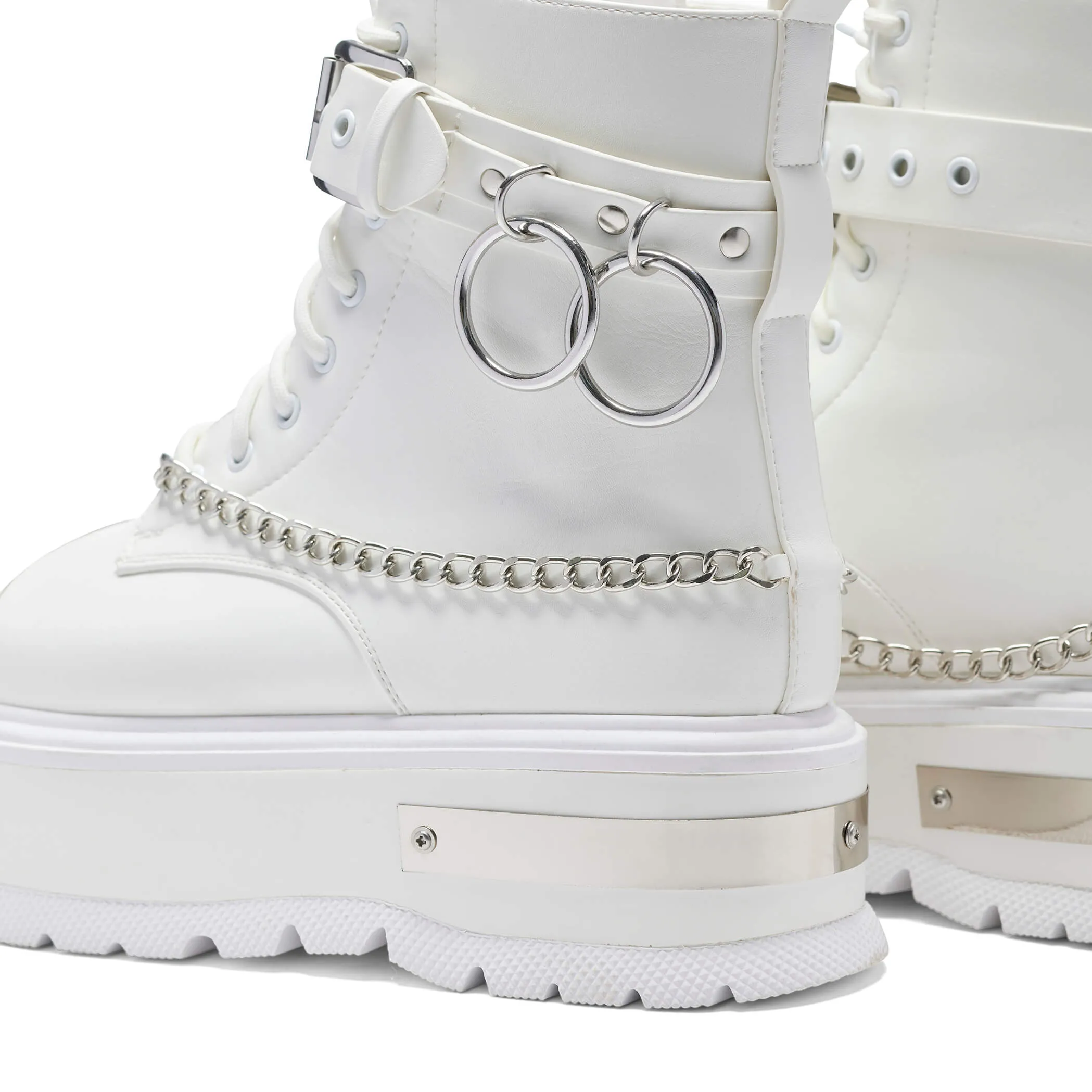 Borin Hardware Platform Boots - White-Size 9-Clearance