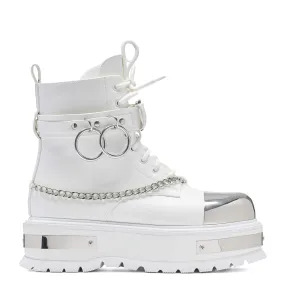 Borin Hardware Platform Boots - White-Size 9-Clearance