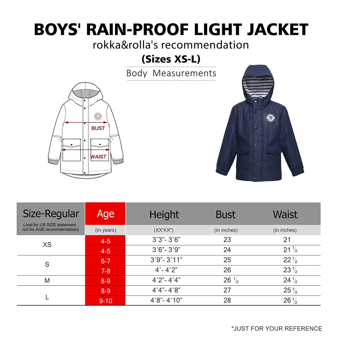 Boys' Waterproof Rubber Slicker Rain Jacket