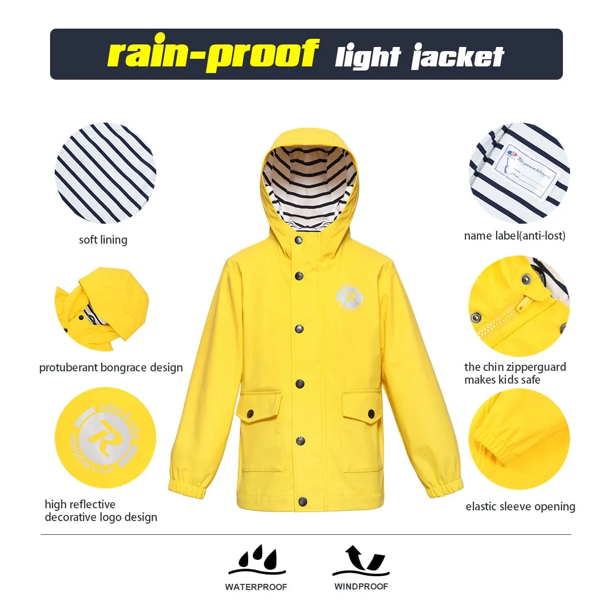 Boys' Waterproof Rubber Slicker Rain Jacket