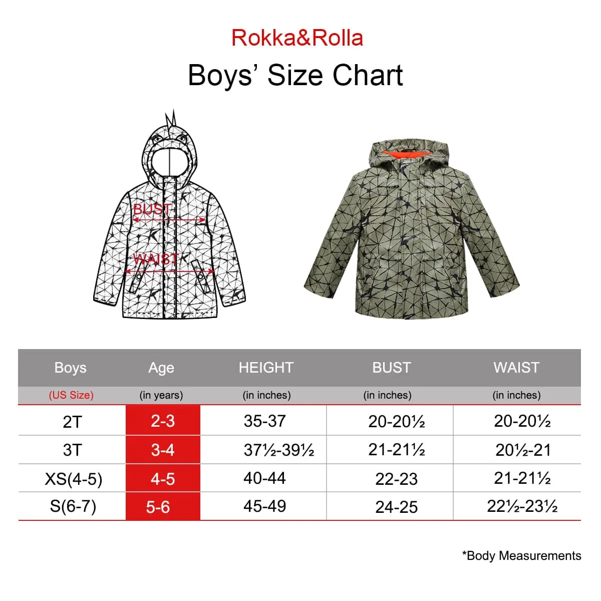 Boys' Waterproof Rubber Slicker Rain Jacket