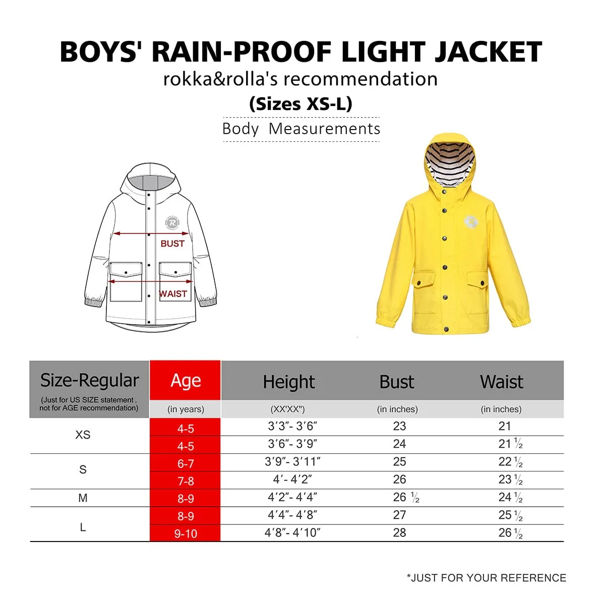 Boys' Waterproof Rubber Slicker Rain Jacket