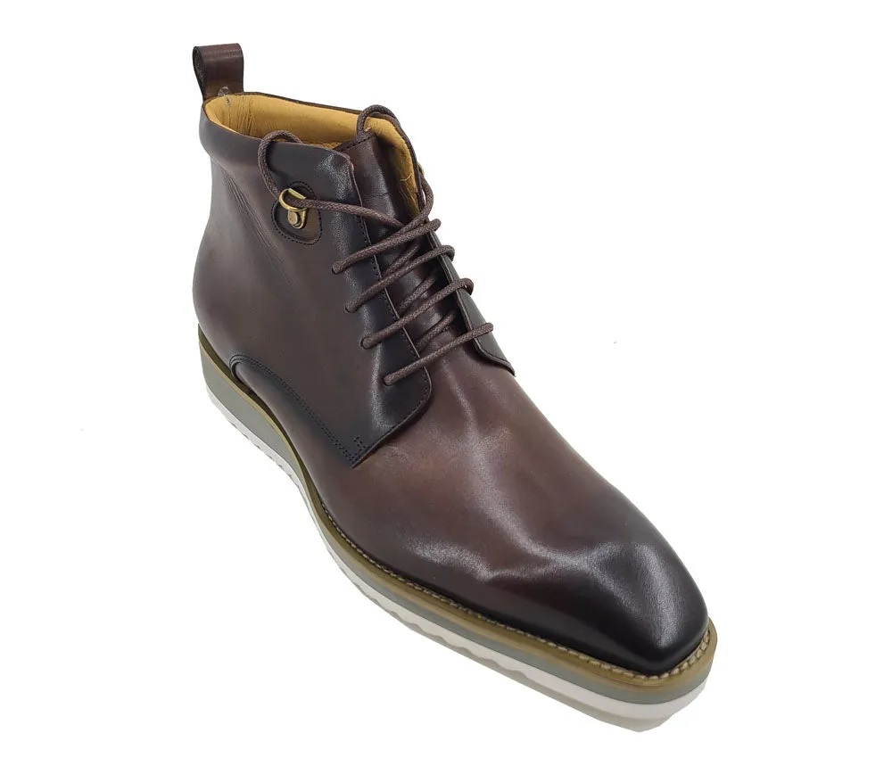 Burnished Calfskin Lace-Up Boot