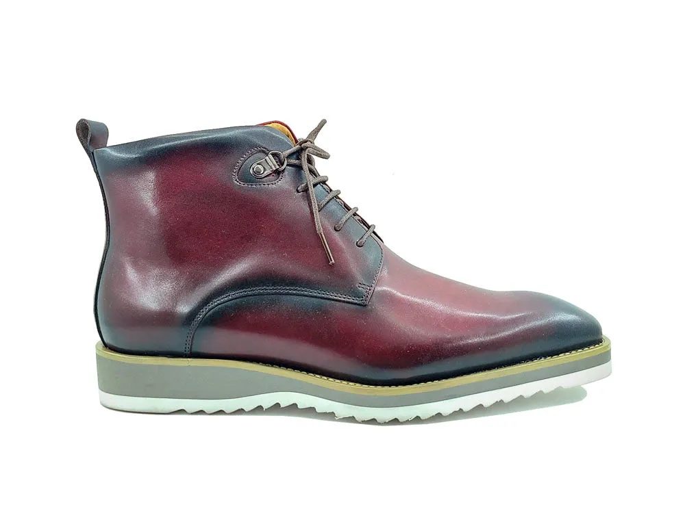 Burnished Calfskin Lace-Up Boot