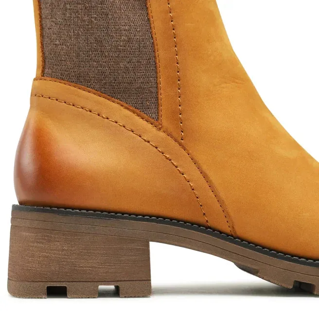 Caprice - Nubuck Ankle Boot Mustard