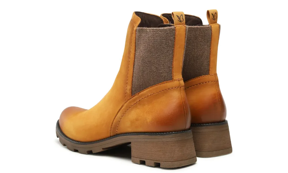 Caprice - Nubuck Ankle Boot Mustard