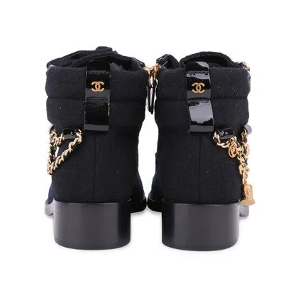 CHANEL 15A Paris Salzburg Charm chains Ankle Boots EU 39