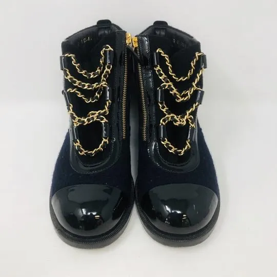 CHANEL 15A Paris Salzburg Charm chains Ankle Boots EU 39