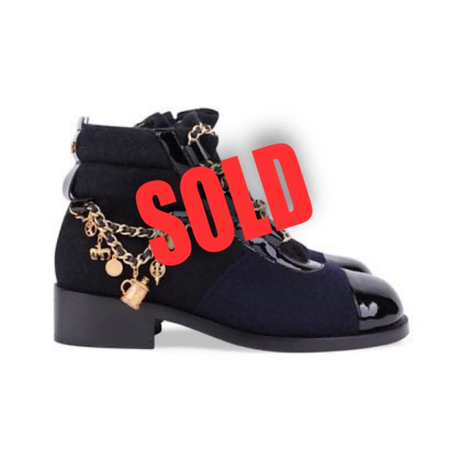 CHANEL 15A Paris Salzburg Charm chains Ankle Boots EU 39