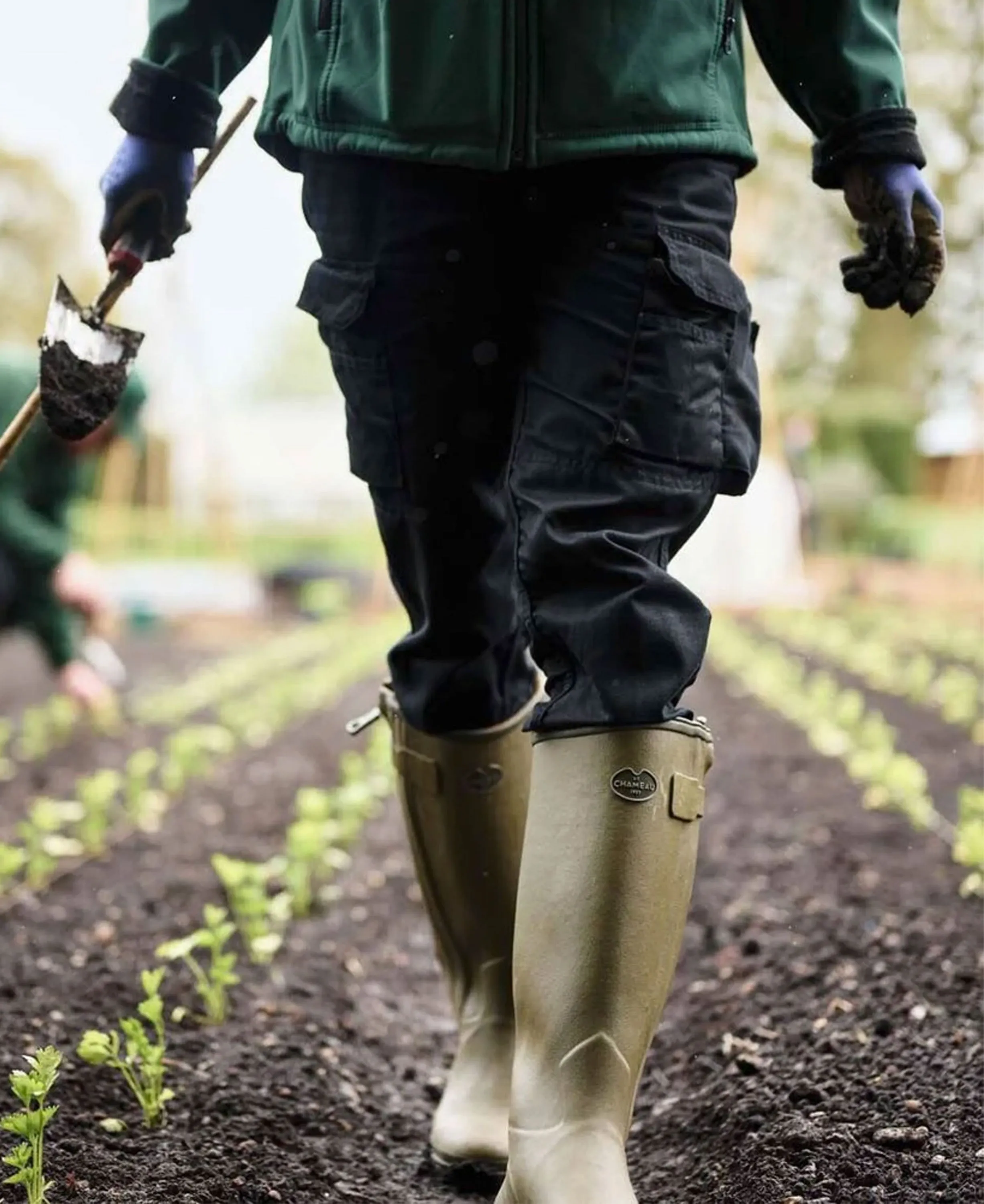 Chasseur Cuir Wellington Boots - Vert Vierzon