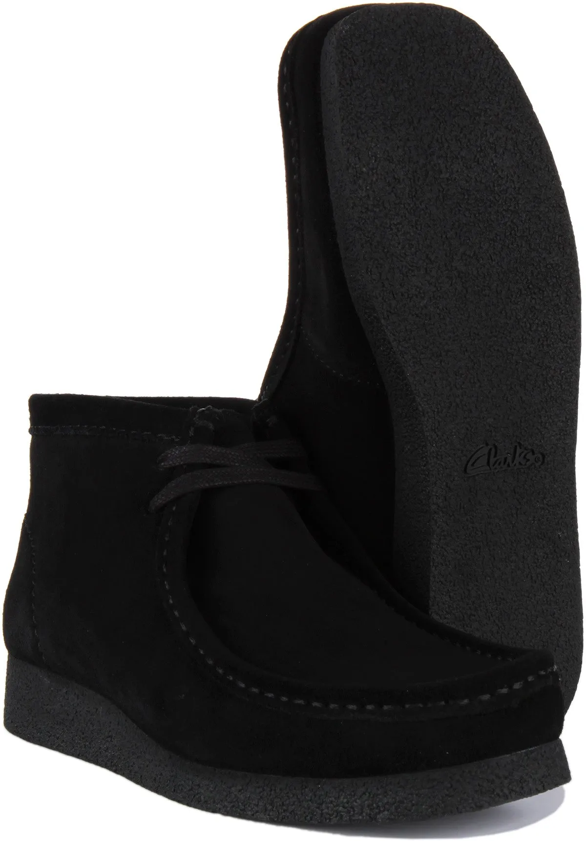 Clarks Wallabee Evo Boot In Black Suede For Men