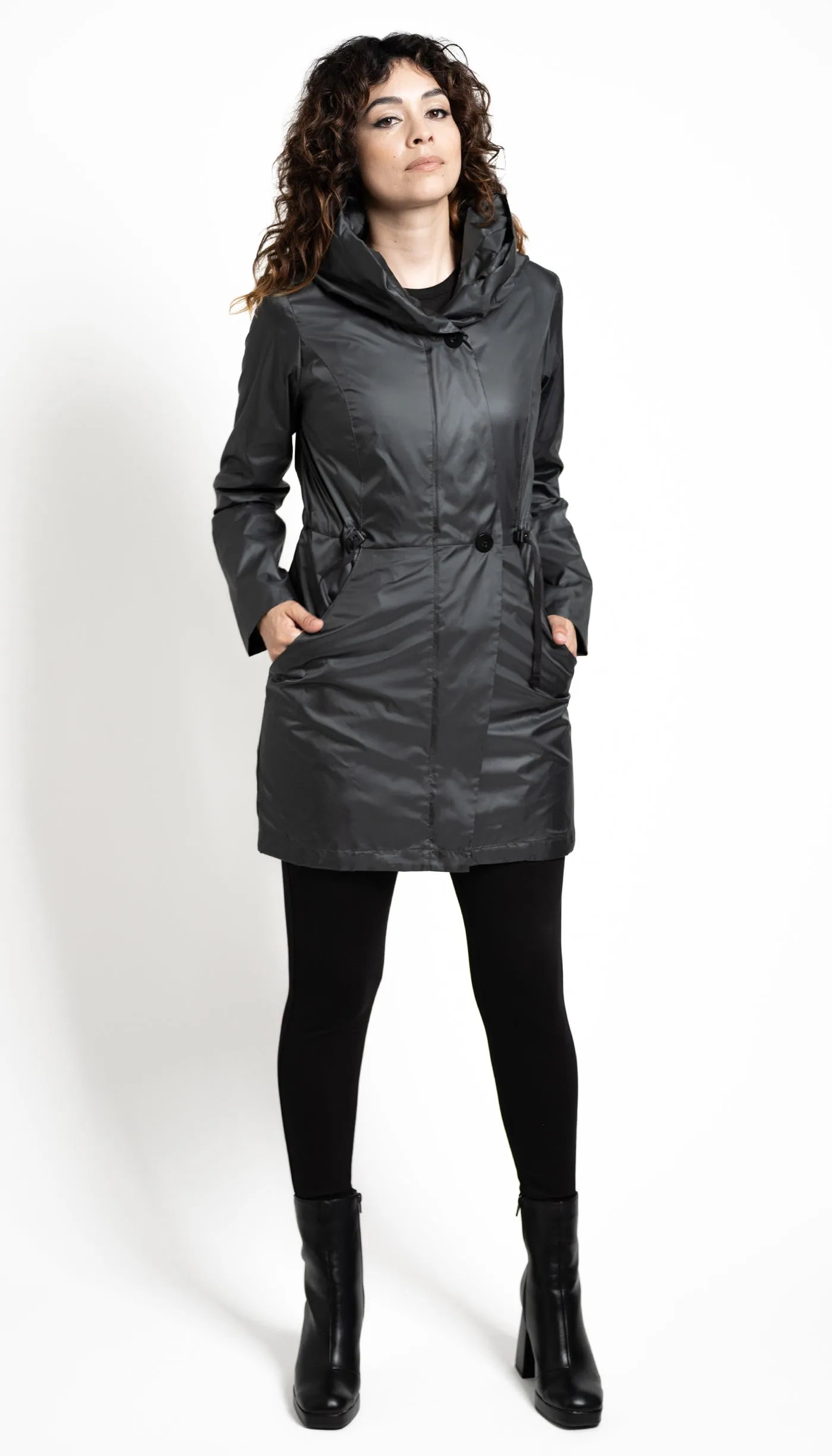 Convertible Cowl Hood Lt. Rain Jacket