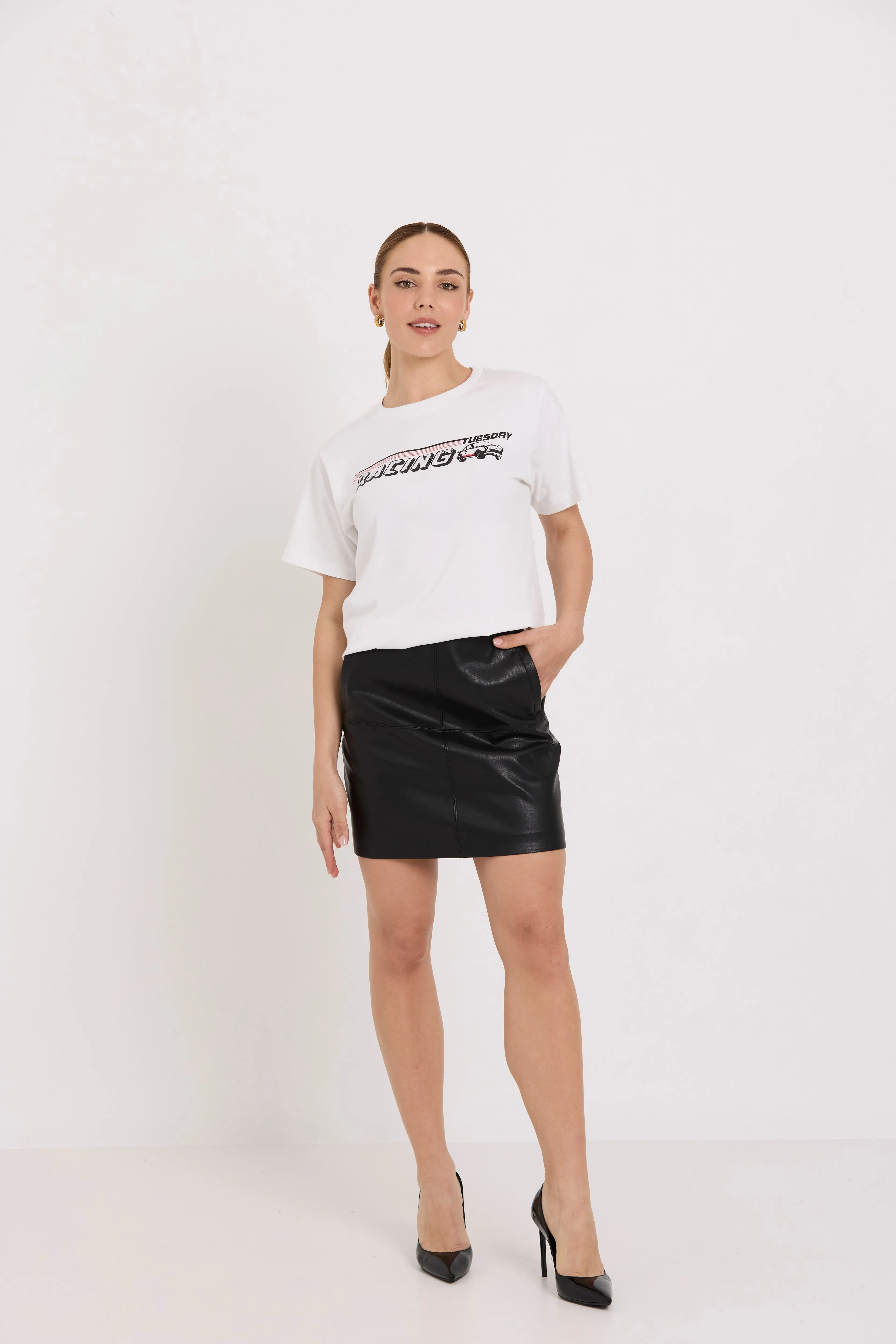 Emili Mini Skirt | Vegan Black