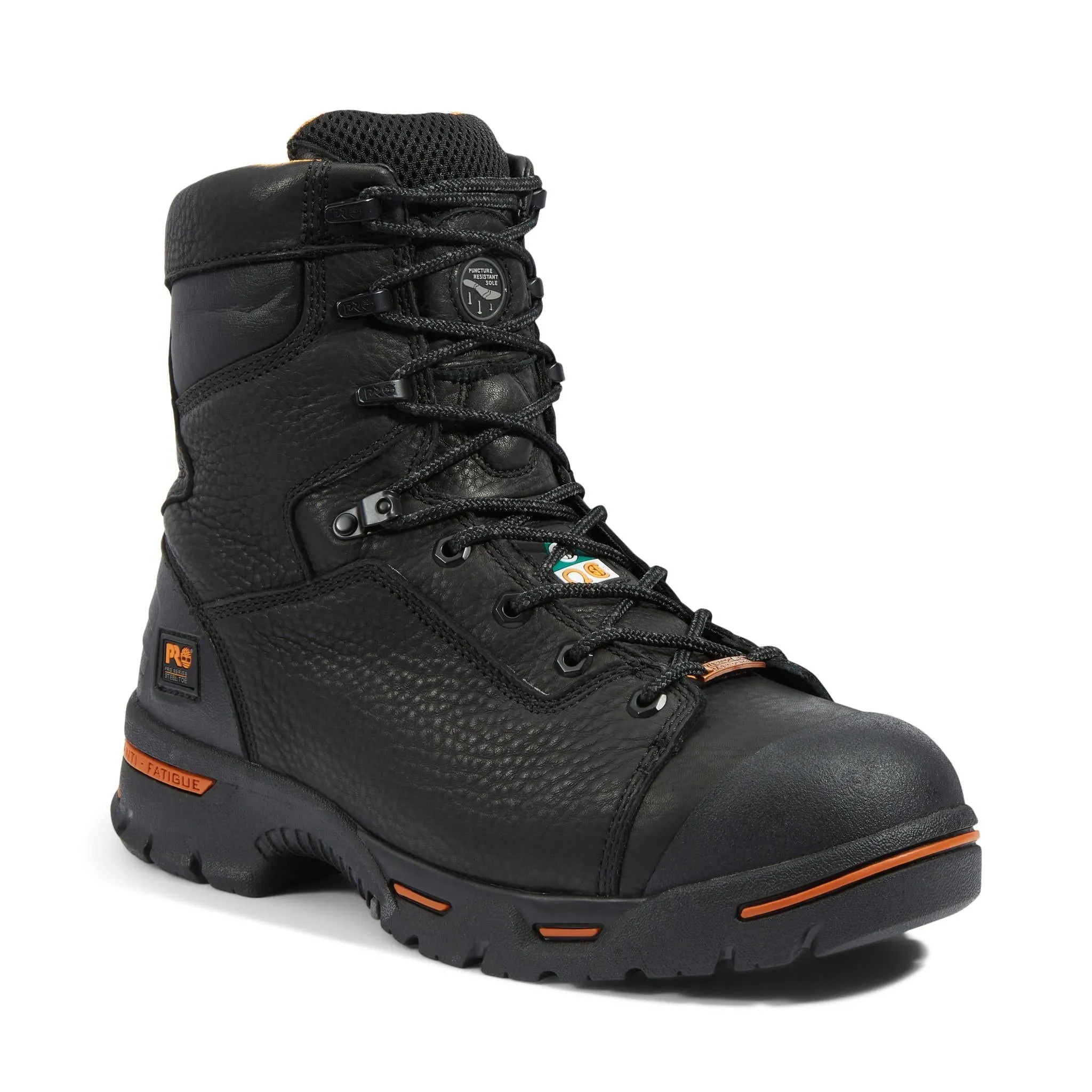 Endurance 8 Inch Steel-Toe Waterproof Ins 400G Work Boot Black