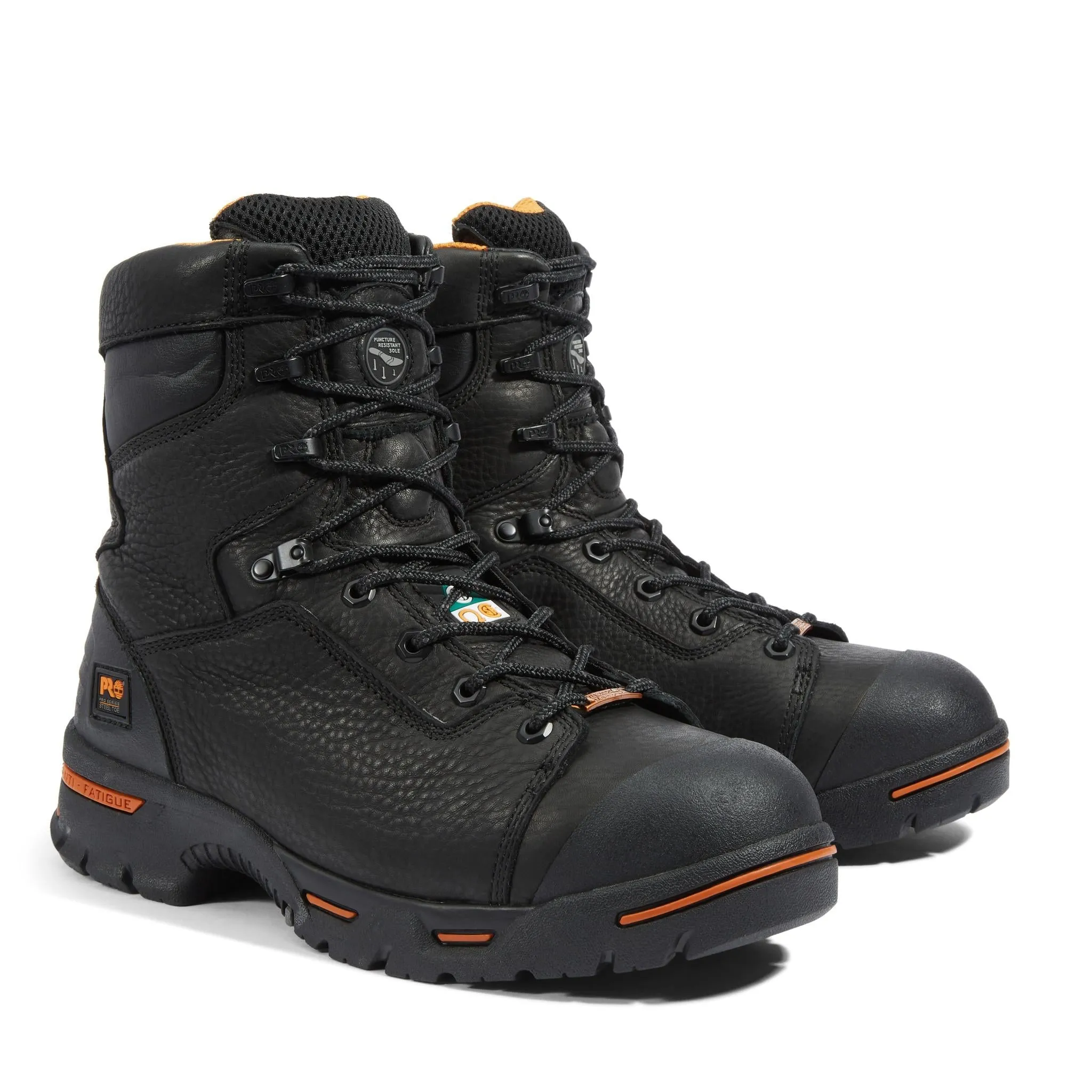 Endurance 8 Inch Steel-Toe Waterproof Ins 400G Work Boot Black