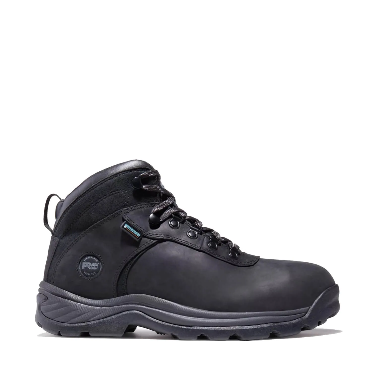 Flume Inch Steel-Toe Waterproof Work Boot Black