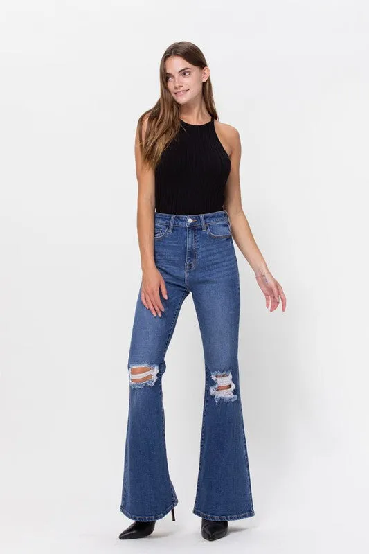 French Girl High Rise Knee Flare Jeans