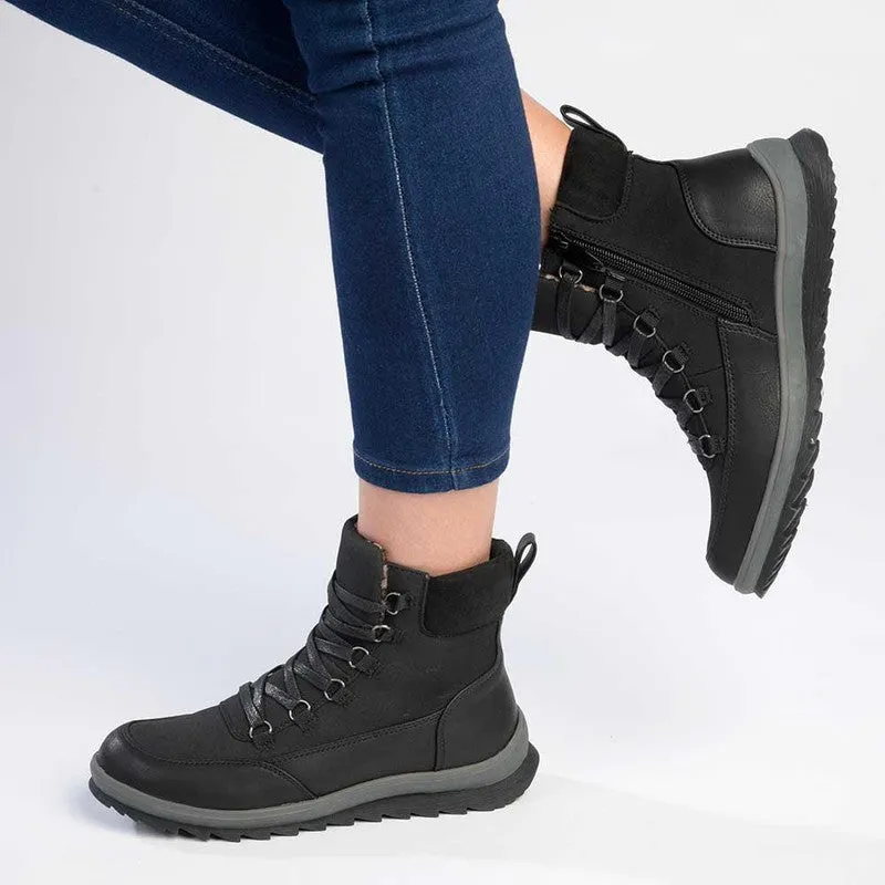 Hush Puppies Kazi Stylish Black Ankle Boots for Comfortable All-Day Wear