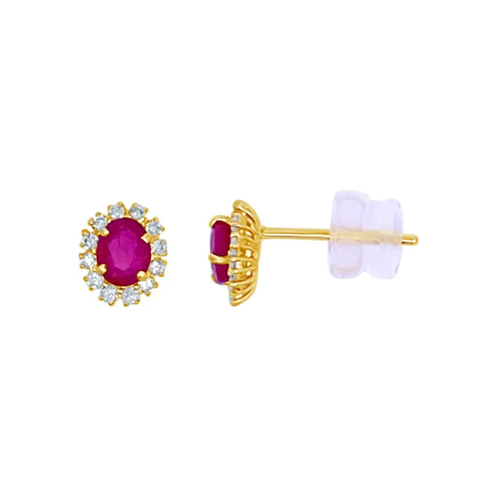 Irisa by Martin Binder Oval Ruby & Diamond Stud Earrings