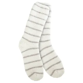 Knit Pickin Fireside Crew Socks | Heather Grey Stripe