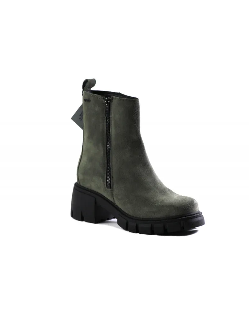 Ladies IGI & Co Boot Moss Green Suede Chunky Outside Zip 2685811 SALE